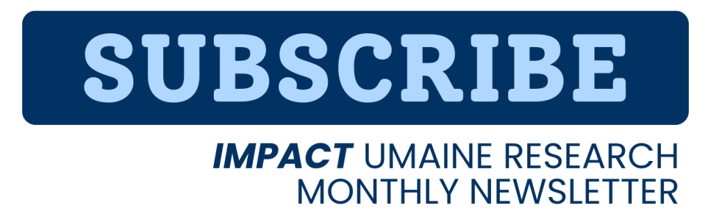 Image button for subscription to the UMaine research IMPACT newsletter