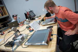 AMC students in a lab