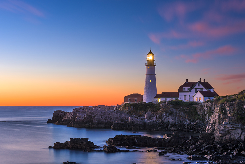 Portland Head Light in Cape Elizabeth, Maine, USA.