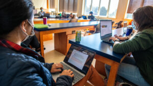 Image of students using computers in science classroom