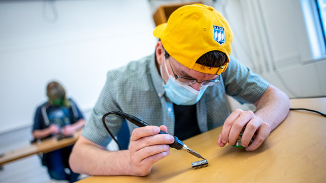 Researchers wearing face masks