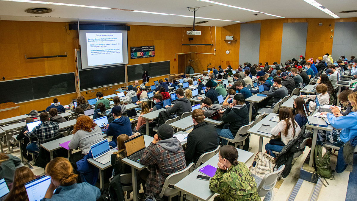 Students in a classroom at UMaine