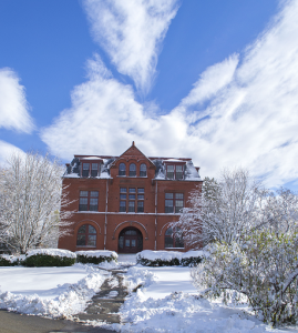 Photo of Coburn Hall in snow
