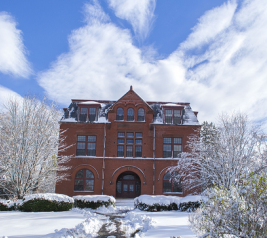 Photo of Coburn Hall in snow