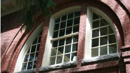 Arched windows in Alumni Hall