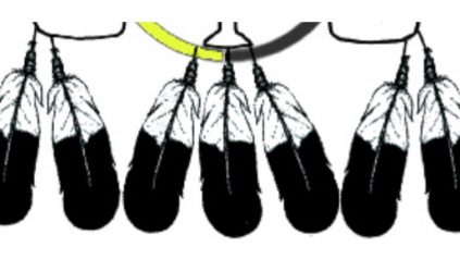 Black and white image of feathers representing Native American Programs