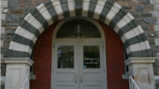 Archway over entrance to Lord Hall