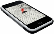 smart phone with location marker