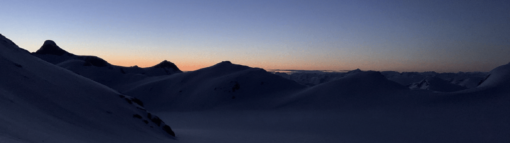 Sunset over the mountains.