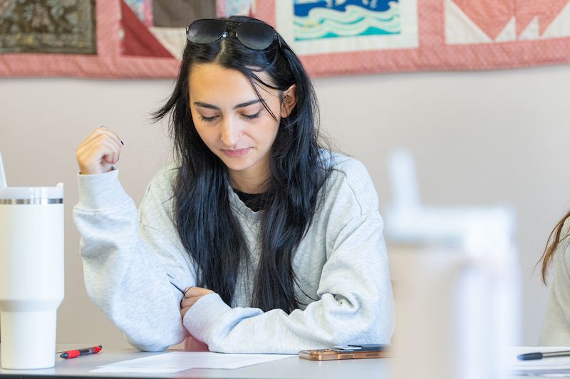 A photo of students studying