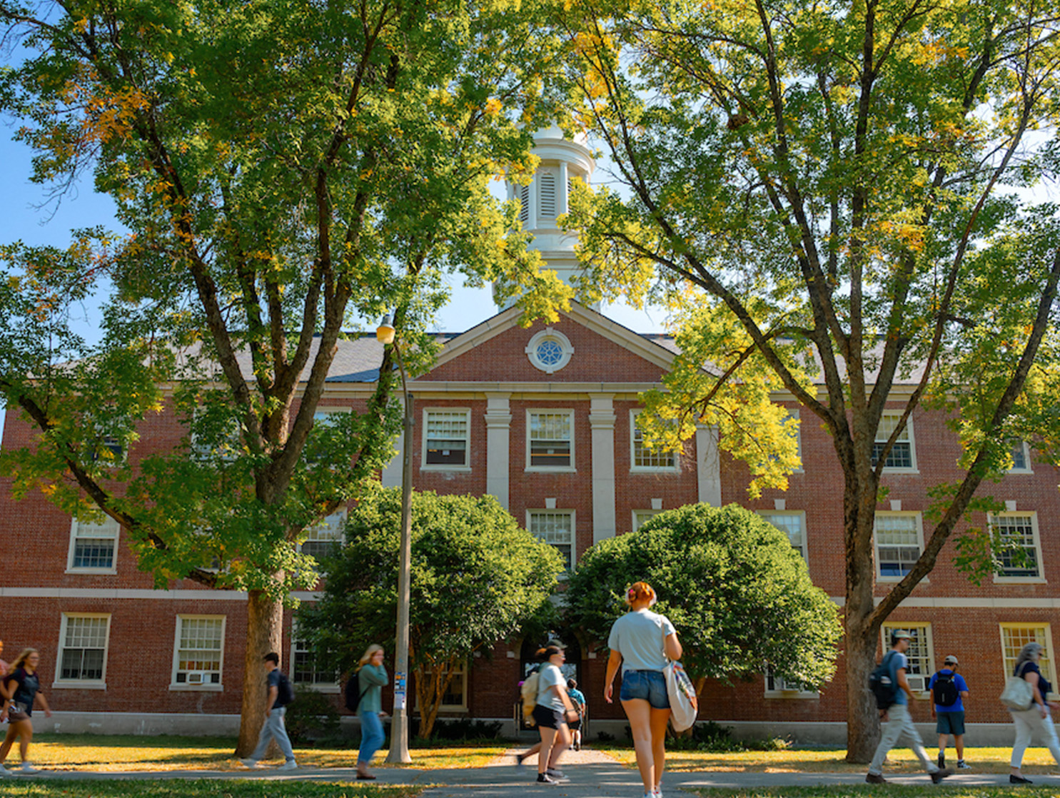 A photo of students walking on campus