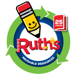 ruth's reusable resources 25 year anniversary logo