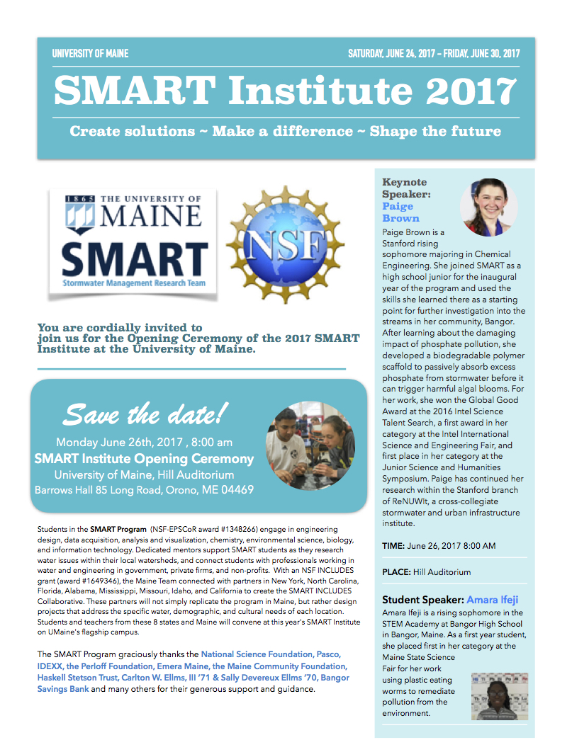 an invitation to the SMART Institute opening ceremony 2017