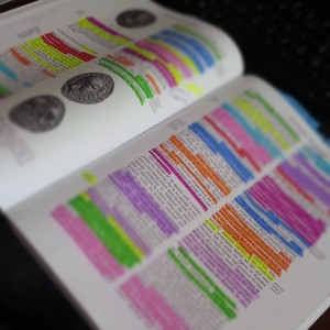 Book of Highlighted Text in different colors
