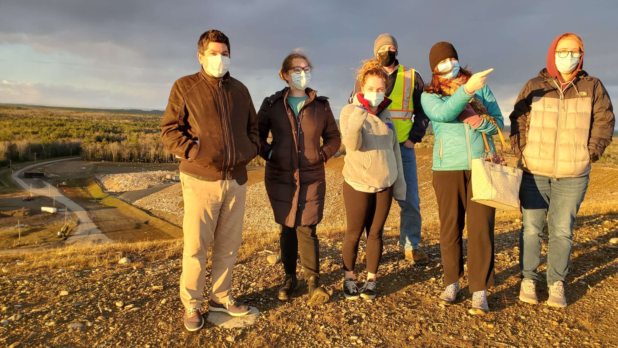 A photo of the PFAS Team atop 'Garbage Mountain'