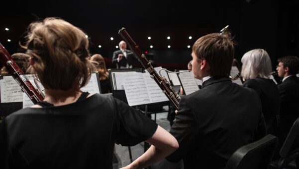 symphonic band performers during a concert
