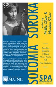 Poster promoting Solomia Soroka's performance