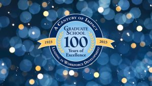 graphic mark of the 100 years of graduate school