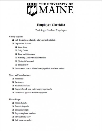 Employer Checklist - Training Student Employees14