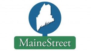 image of state of maine with text 'MaineStreet)