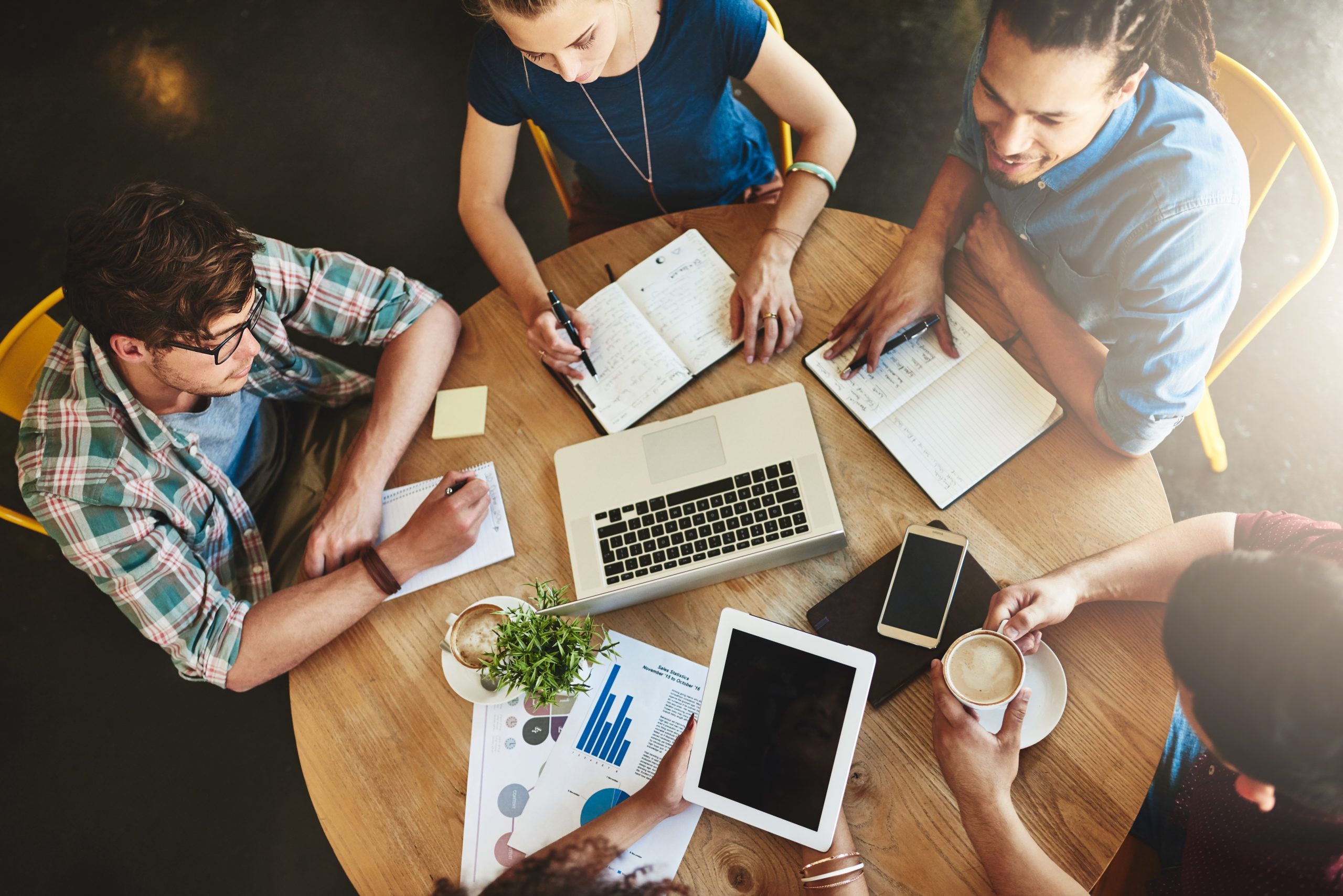 Group of people working at a table