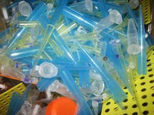 plastic waste from lab