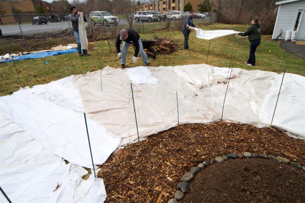people working on permaculture plots at Terrell House