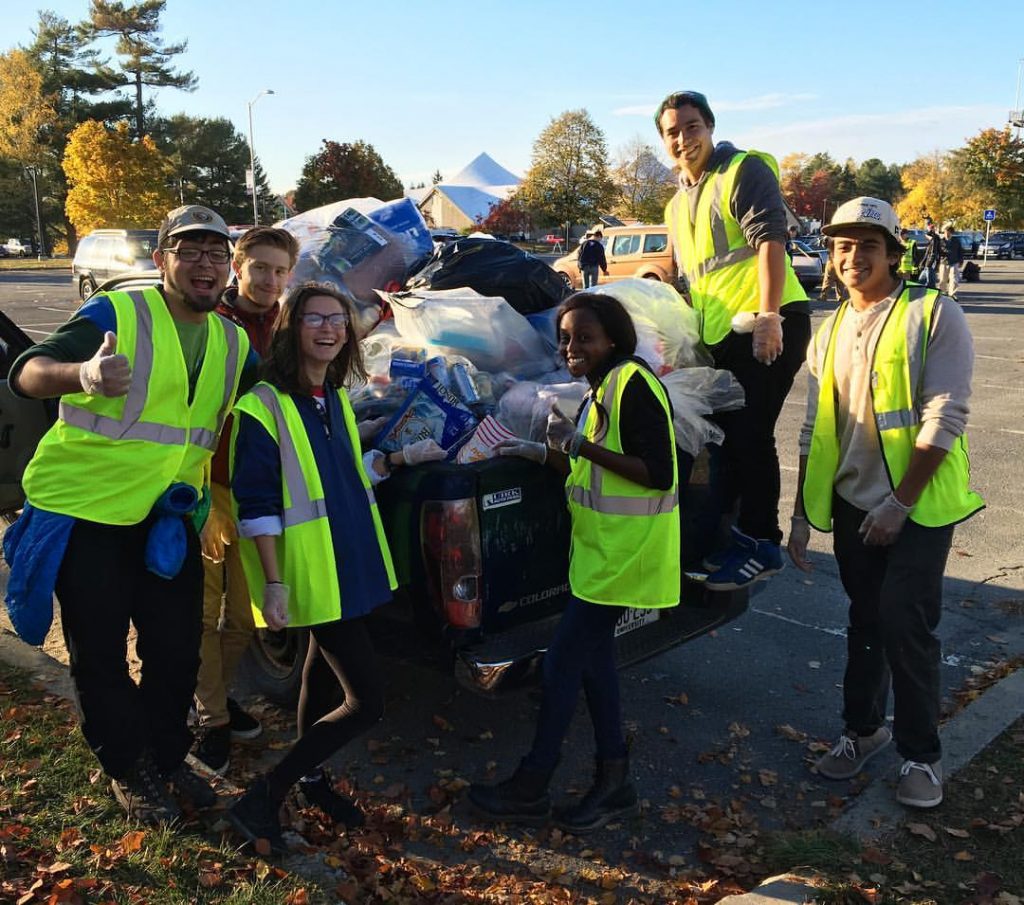 Umaine Students helping with recycling