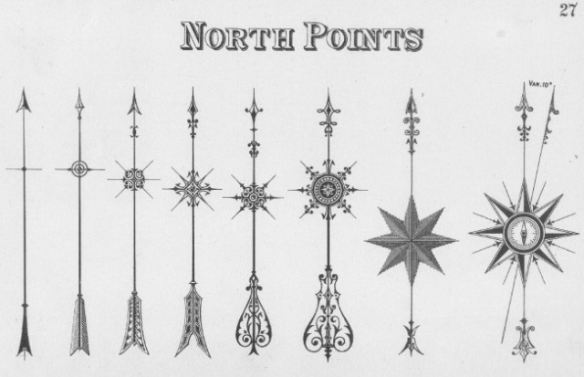 different styles of North arrows