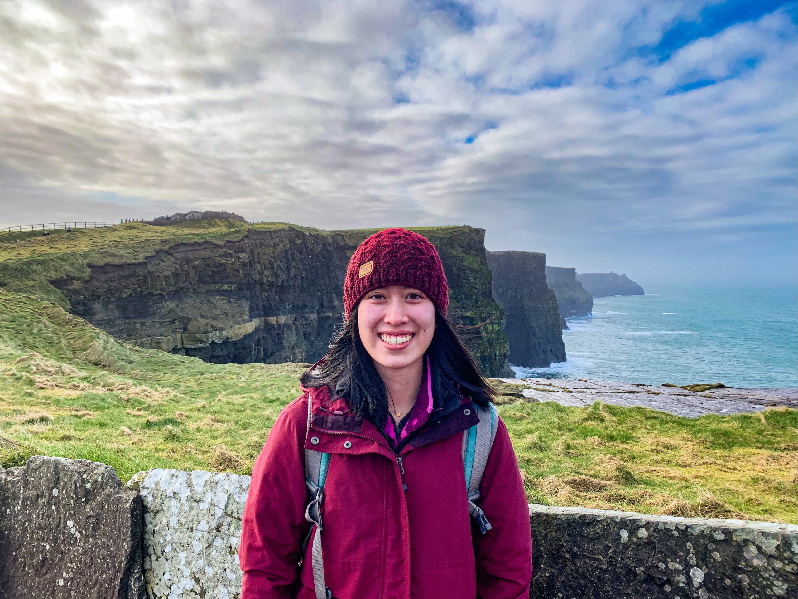 Student in front of landscape