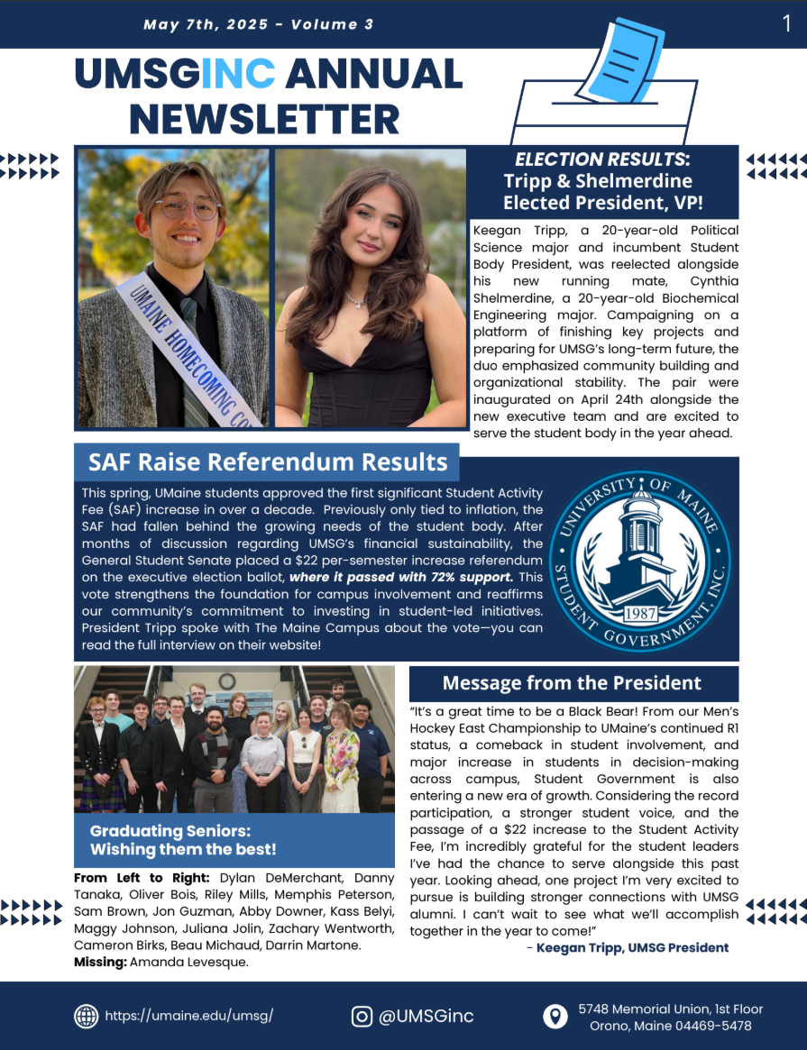 UMSGINC Annual Newsletter 2025 Front Page