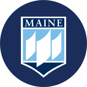 circular button with UMaine crest