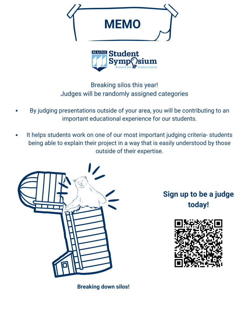 Breaking silos this year! Judges will be randomly assigned categories. By judging presentations outside of your area, you will be contributing to an important educational experience for our students. It helps students work on one of our most important judging criteria - being able to explain their project in a way that is easily understood by those outside of their expertise.