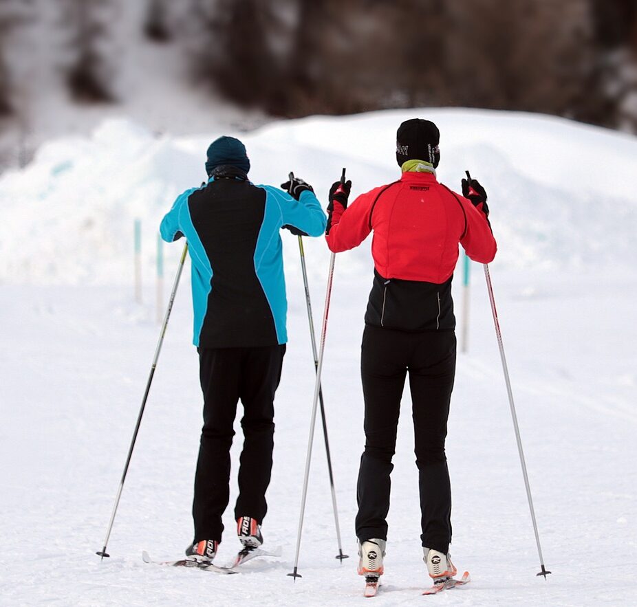 An image of two skiiers