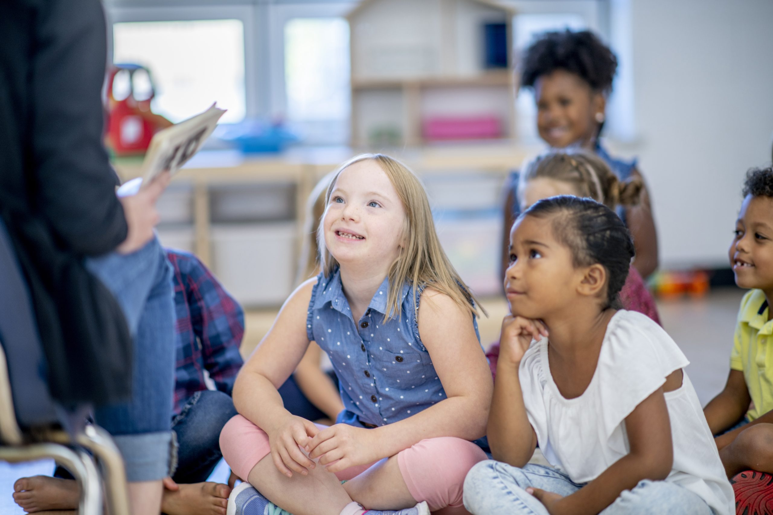 Young student with disabilities in a general education classroom