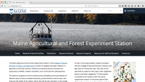 Maine Agriculture and Forest Experiment Station screenshot