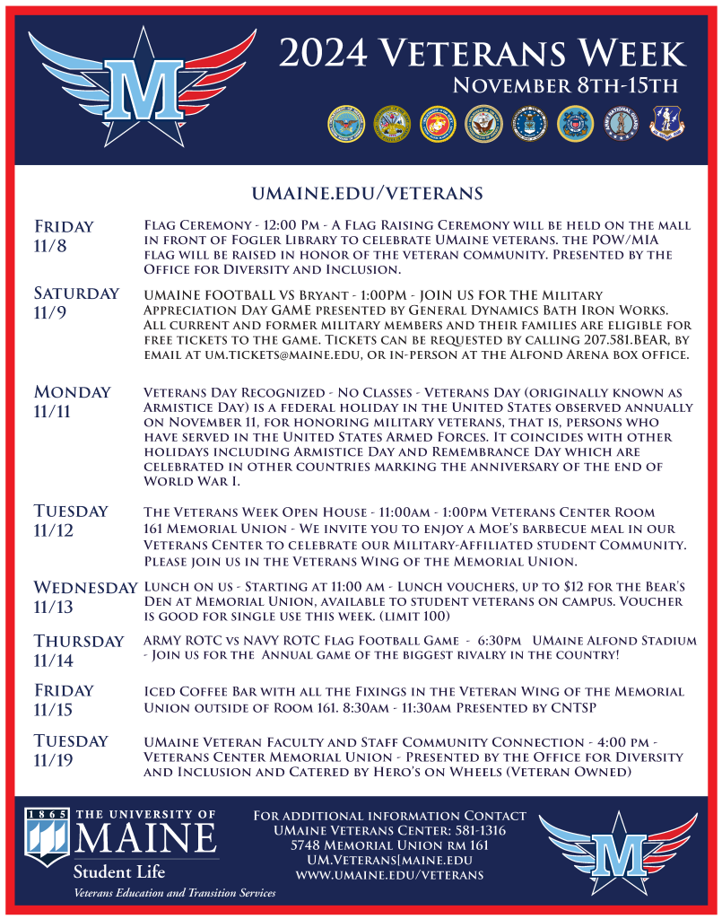 2024 Veterans Week Flyer