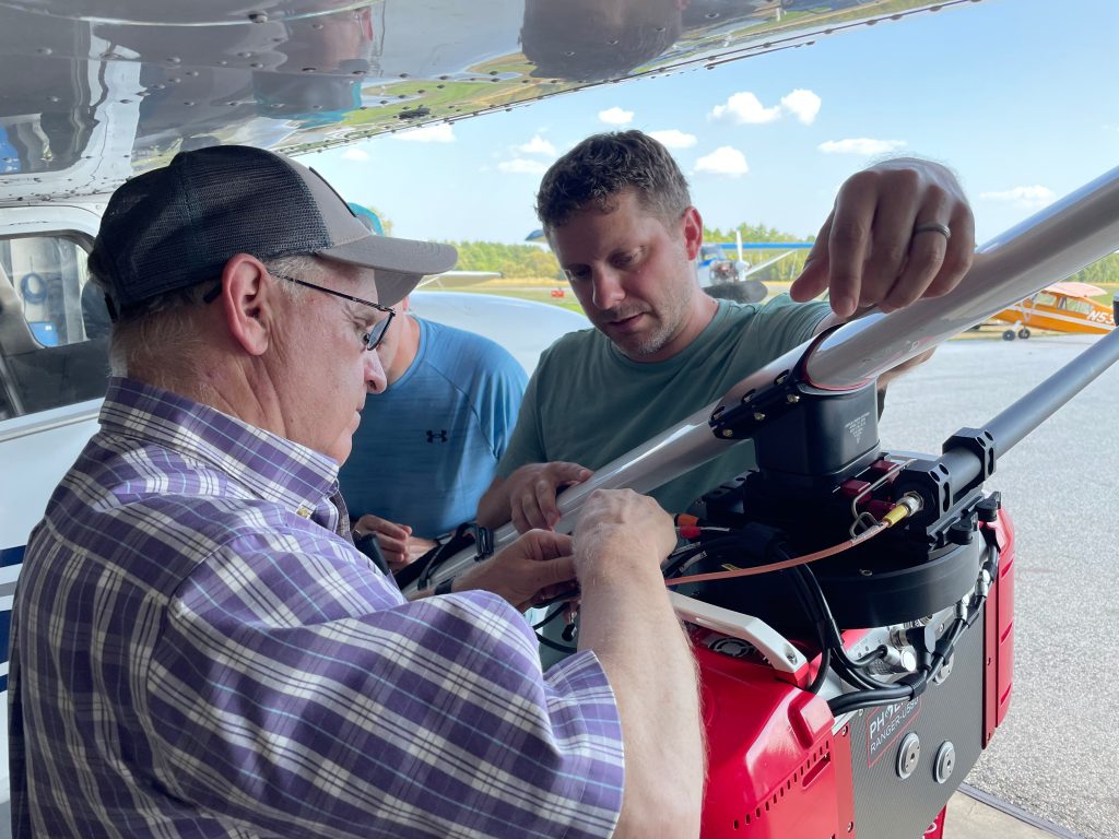 Setup and testing of WGL's new lidar and RGB mapping camera system on UMaine's Cessna 172. August 2025