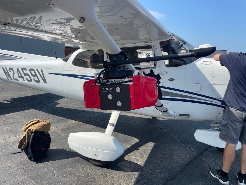 Setup and testing of WGL's new lidar and RGB mapping camera system on UMaine's Cessna 172. August 2025