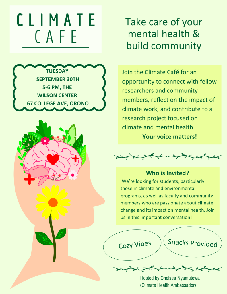 Climate Cafe Flyer for Tuesday, Sept 30, 2025 at 6:00 PM