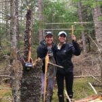 Two students working with telemetry equipment