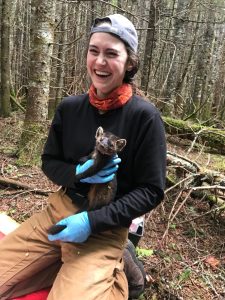 Kirsten holding a marten.