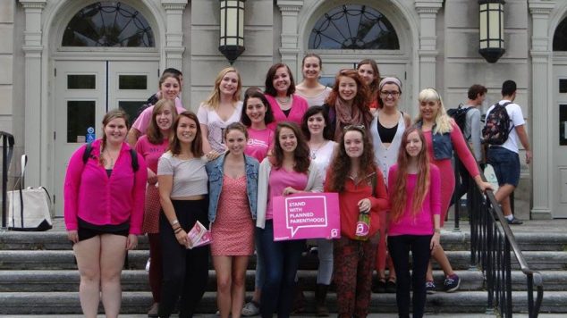 A photo of a group of female students