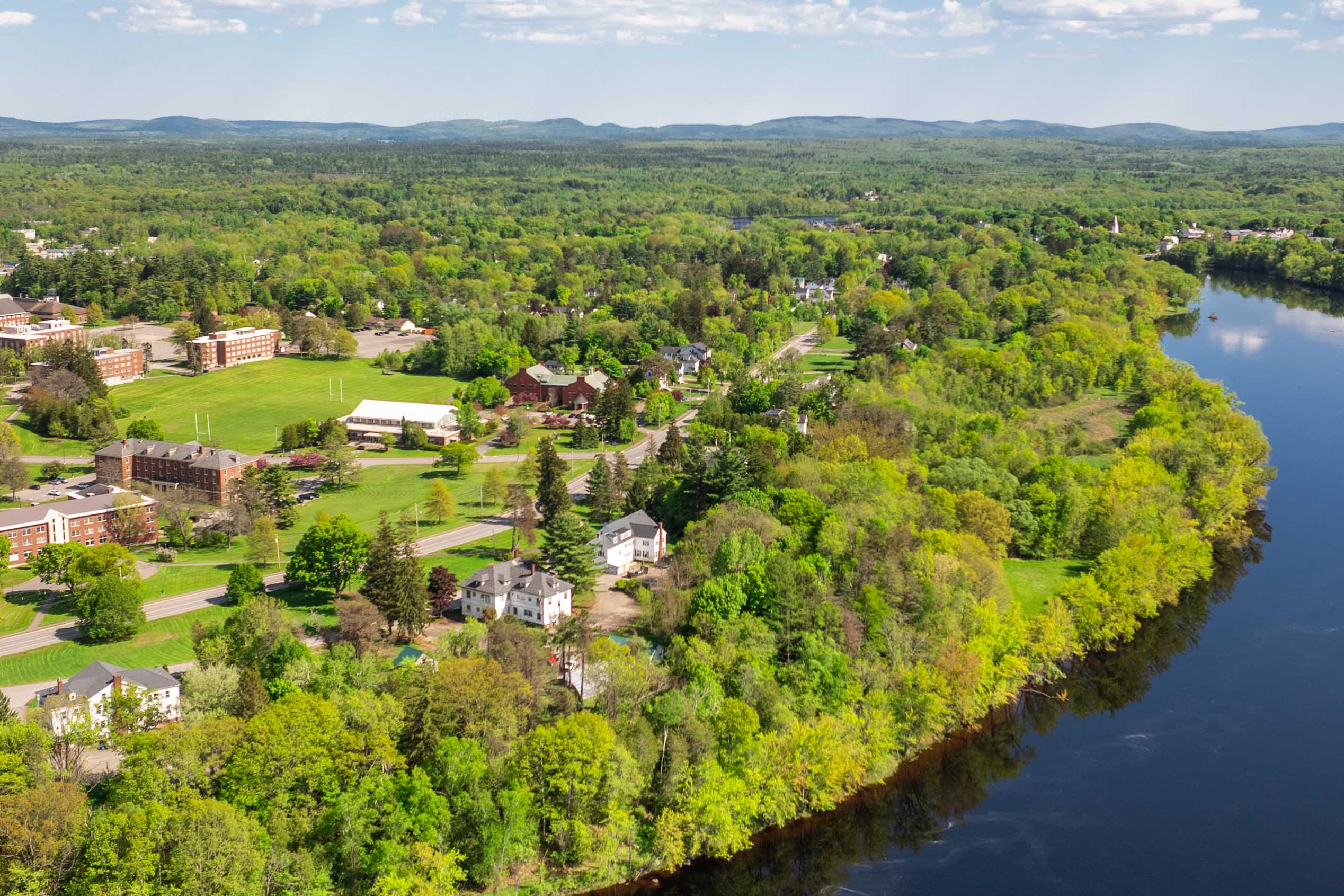 An aerial photo of UMaine's campus