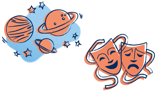 planets and stars, theatre masks