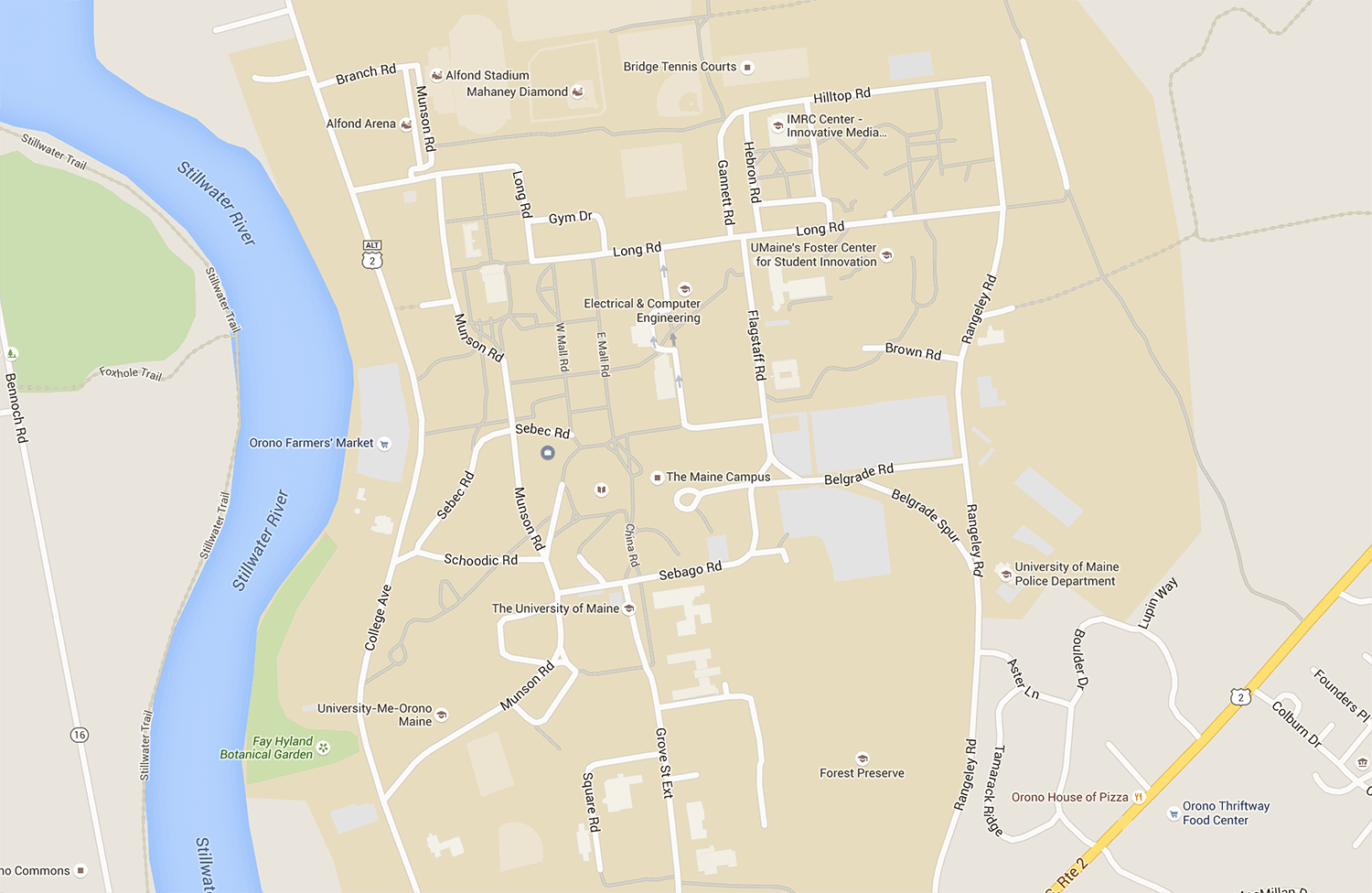 Umaine Orono Campus Map