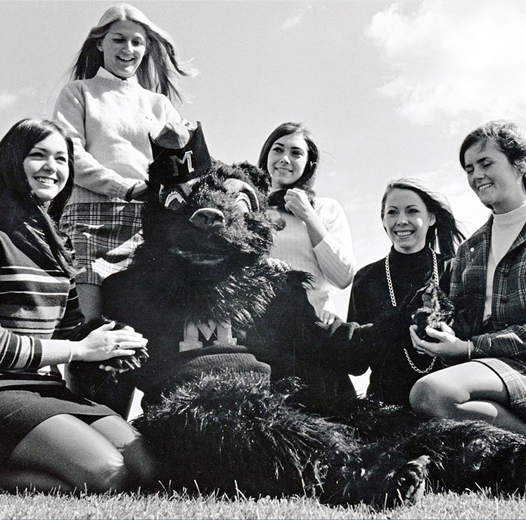 An archival photo of Bananas T. Bear