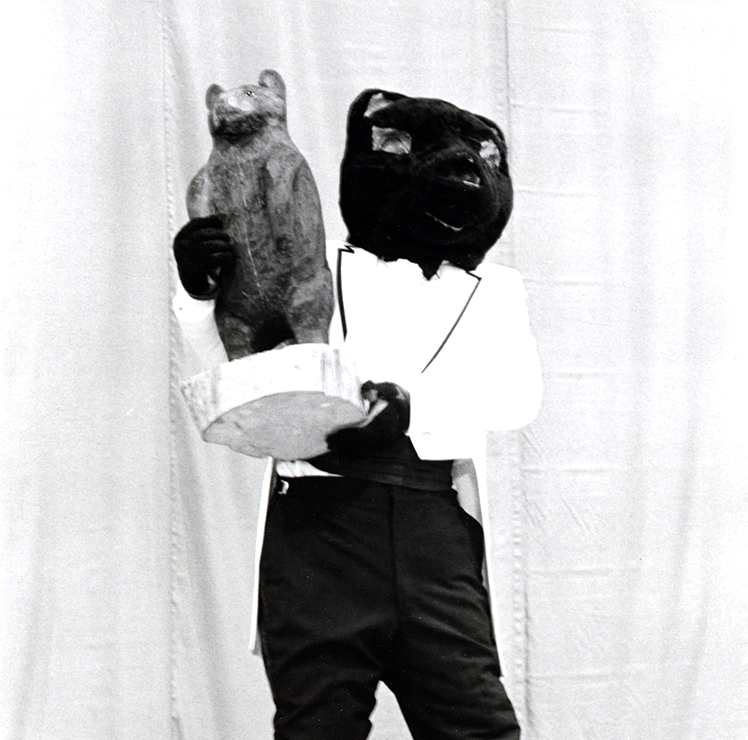 An archival photo of Bananas T. Bear