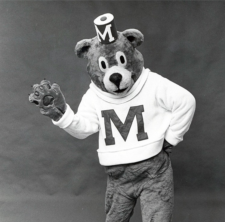 An archival photo of Bananas T. Bear