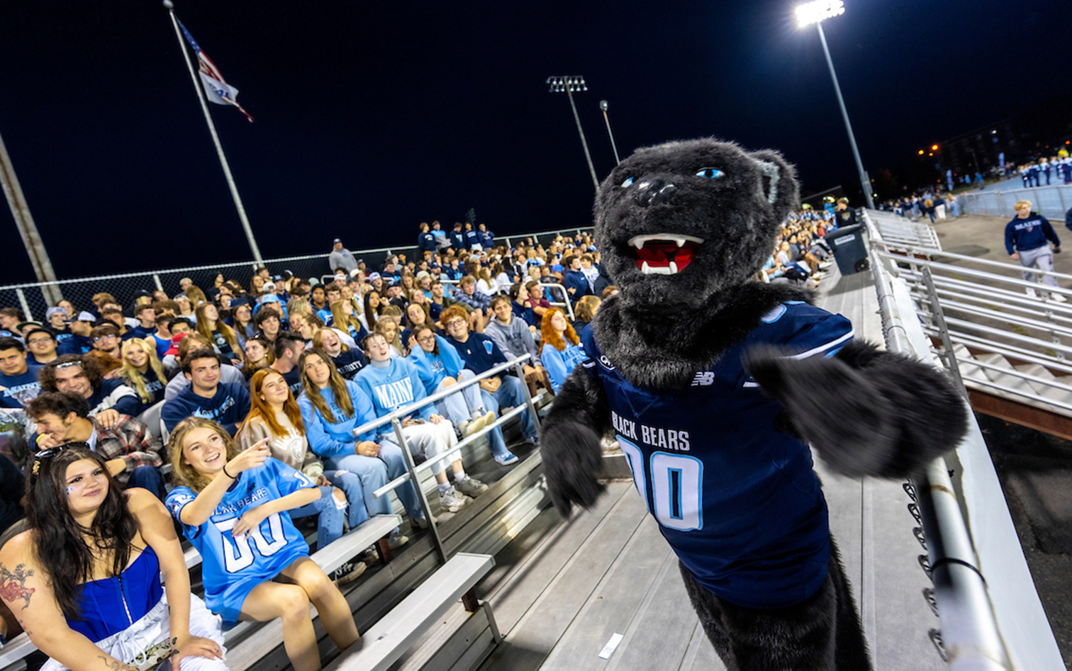 A photo of Bananas T. Bear at a football game